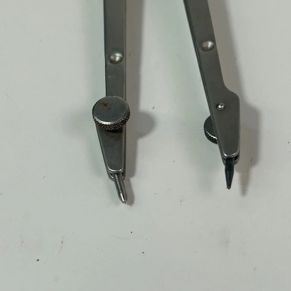 Vemco Model 60 Drafting Compass‎ Silver Metal USA Made Vintage Tool Engineering